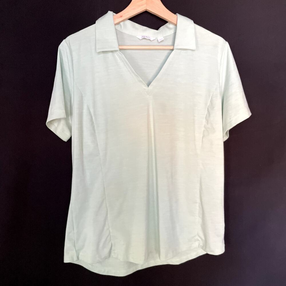 Lady Hagen collared v-neck golfing top short sleeved‎ shirt women's size large